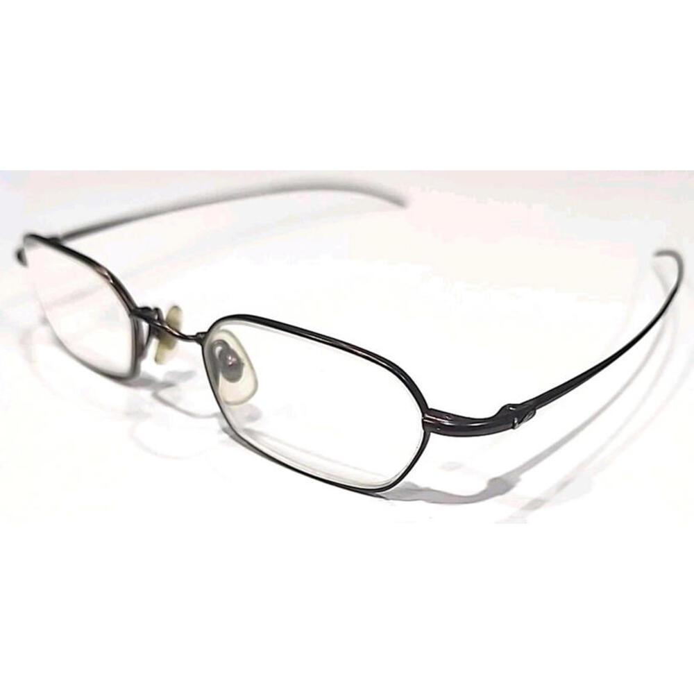 NIKE 4000 210 Small Brown Metal Rectangle Eyeglasses Frame 45-19 140 Japan